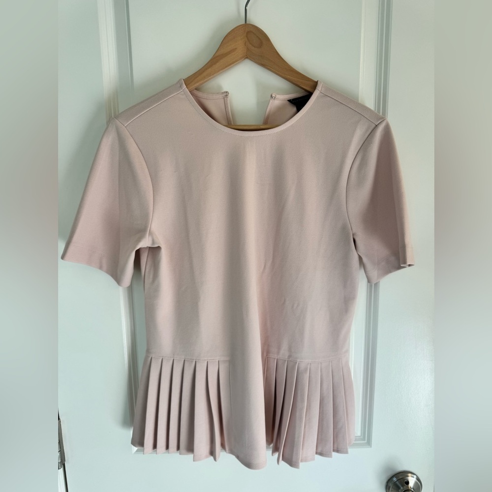 Women’s Ann Taylor Pink Peplum Pleated Top Size Extra Small